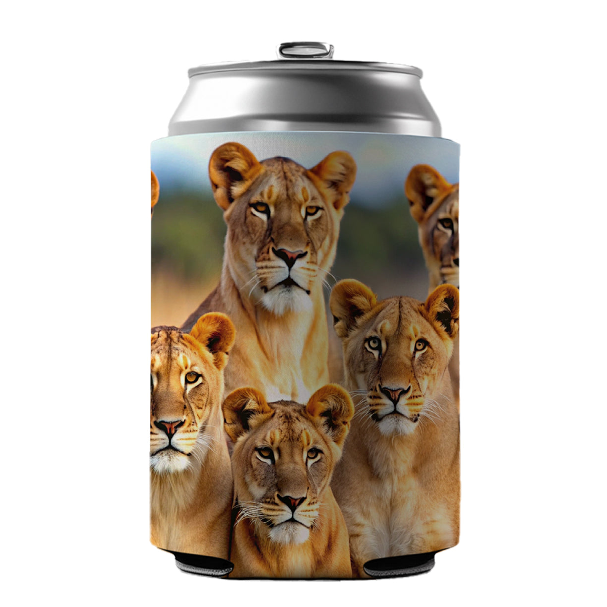 Female Lions Can Cooler Beer Soda Drink Insulated Holder Sleeve Hugger