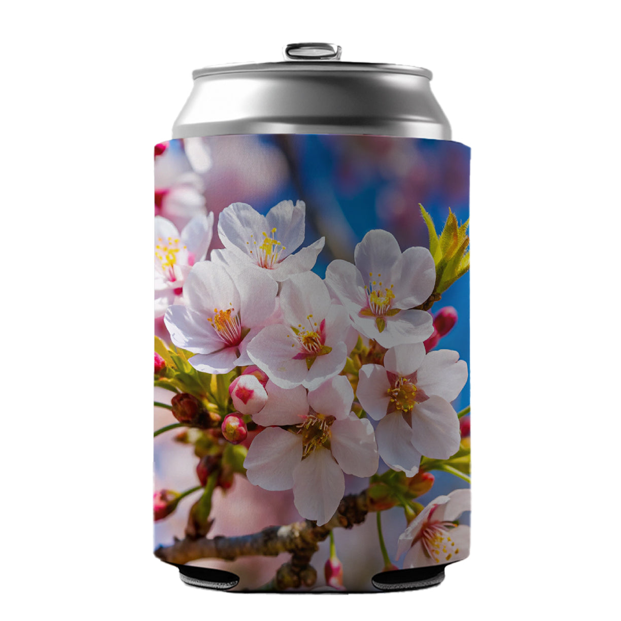 Flowering Cherry Tree Branch Can Cooler Beer Soda Drink Insulated Holder Sleeve Hugger