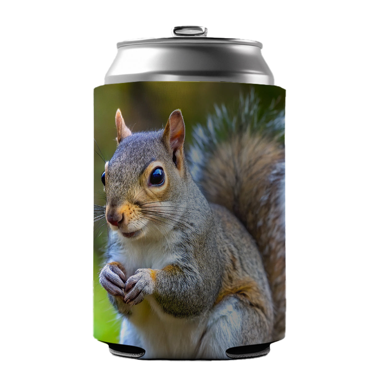 Gray Squirrel Can Cooler Beer Soda Drink Insulated Holder Sleeve Hugger