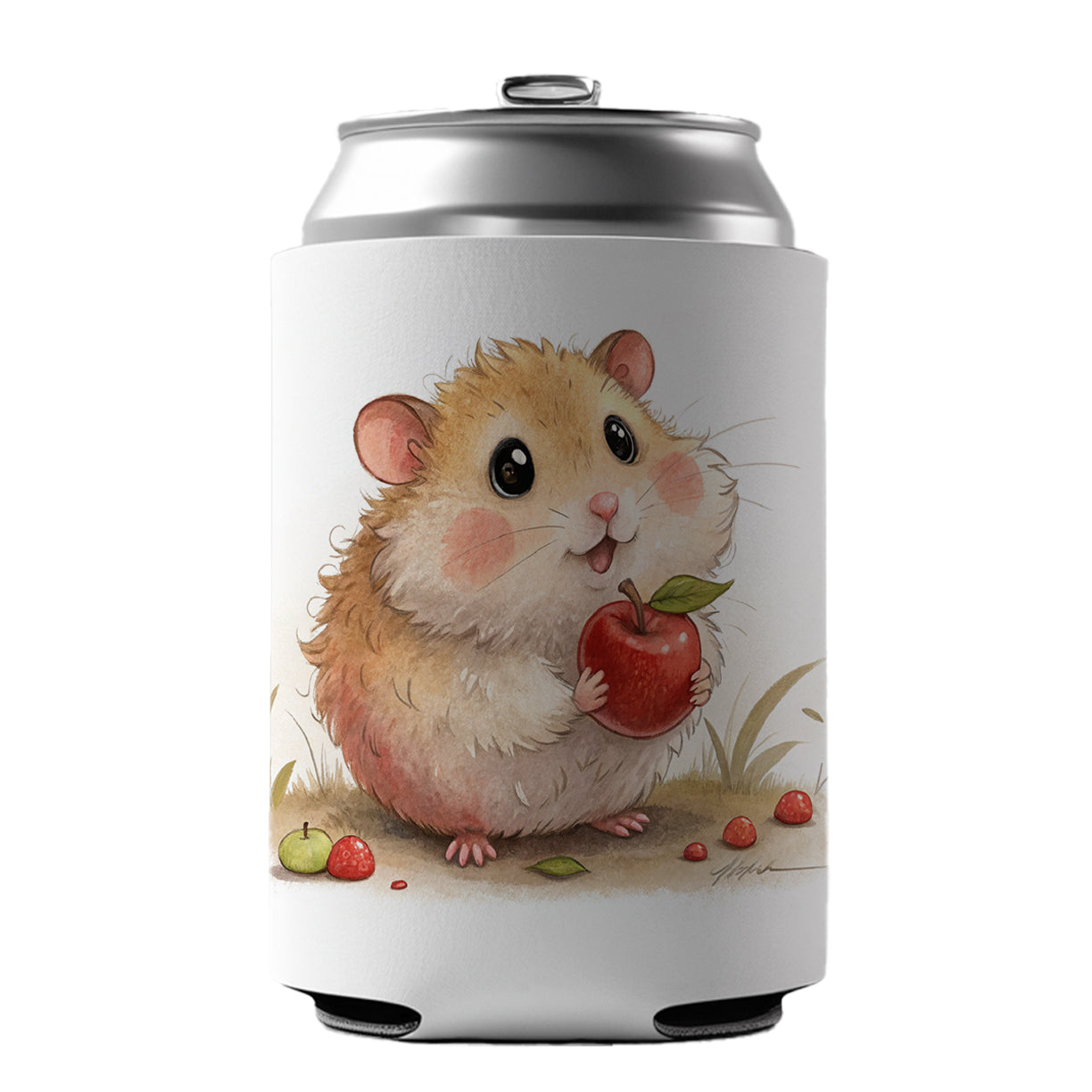 Hamster Children's Illustration Style Can Cooler Beer Soda Drink Insulated Holder Sleeve Hugger
