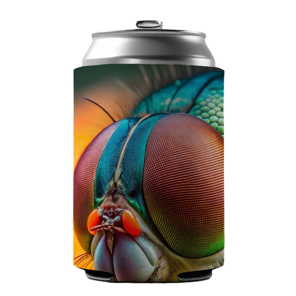 Housefly Fly Eyes Close-up Can Cooler Beer Soda Drink Insulated Holder Sleeve Hugger