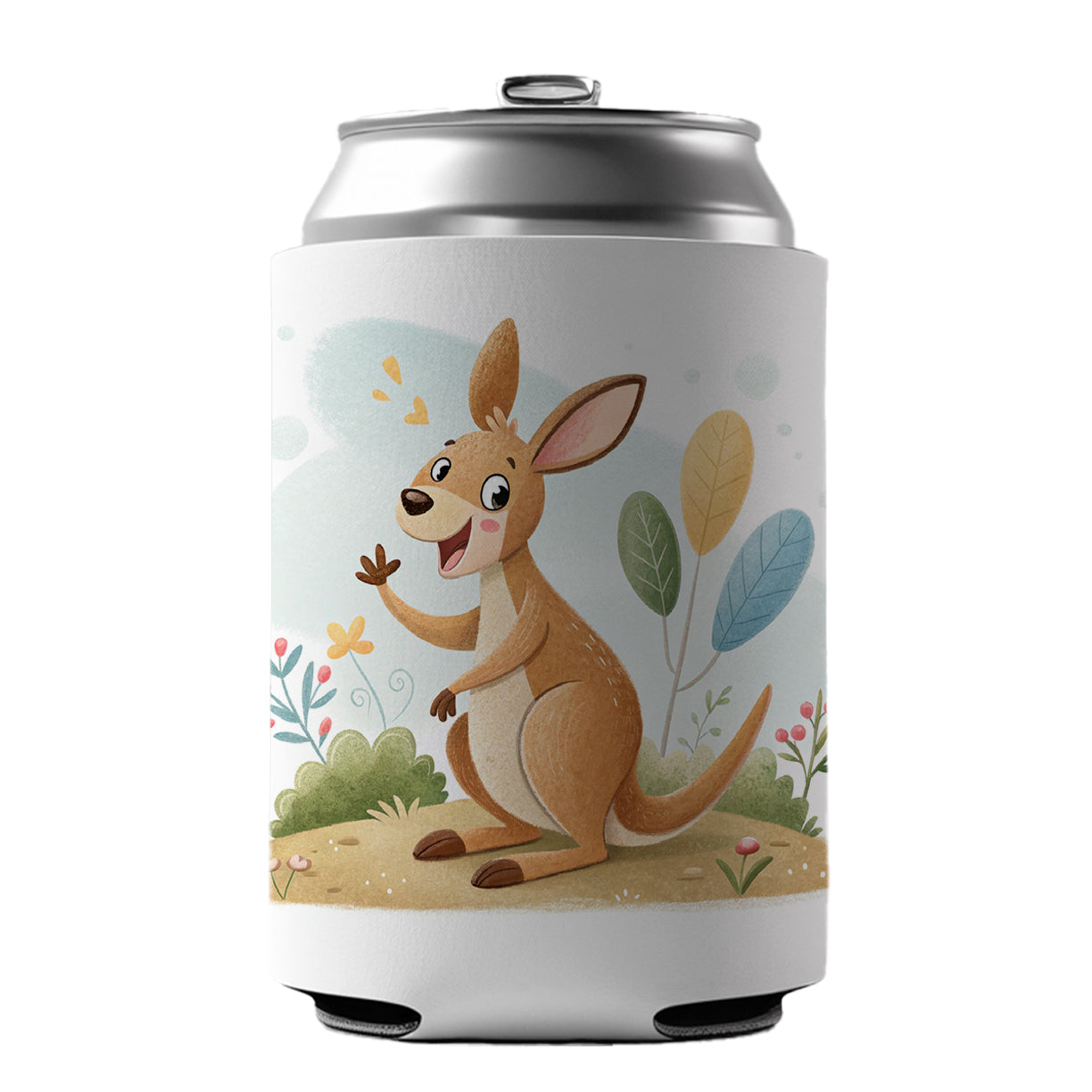 Kangaroo Children's Illustration Style Can Cooler Beer Soda Drink Insulated Holder Sleeve Hugger