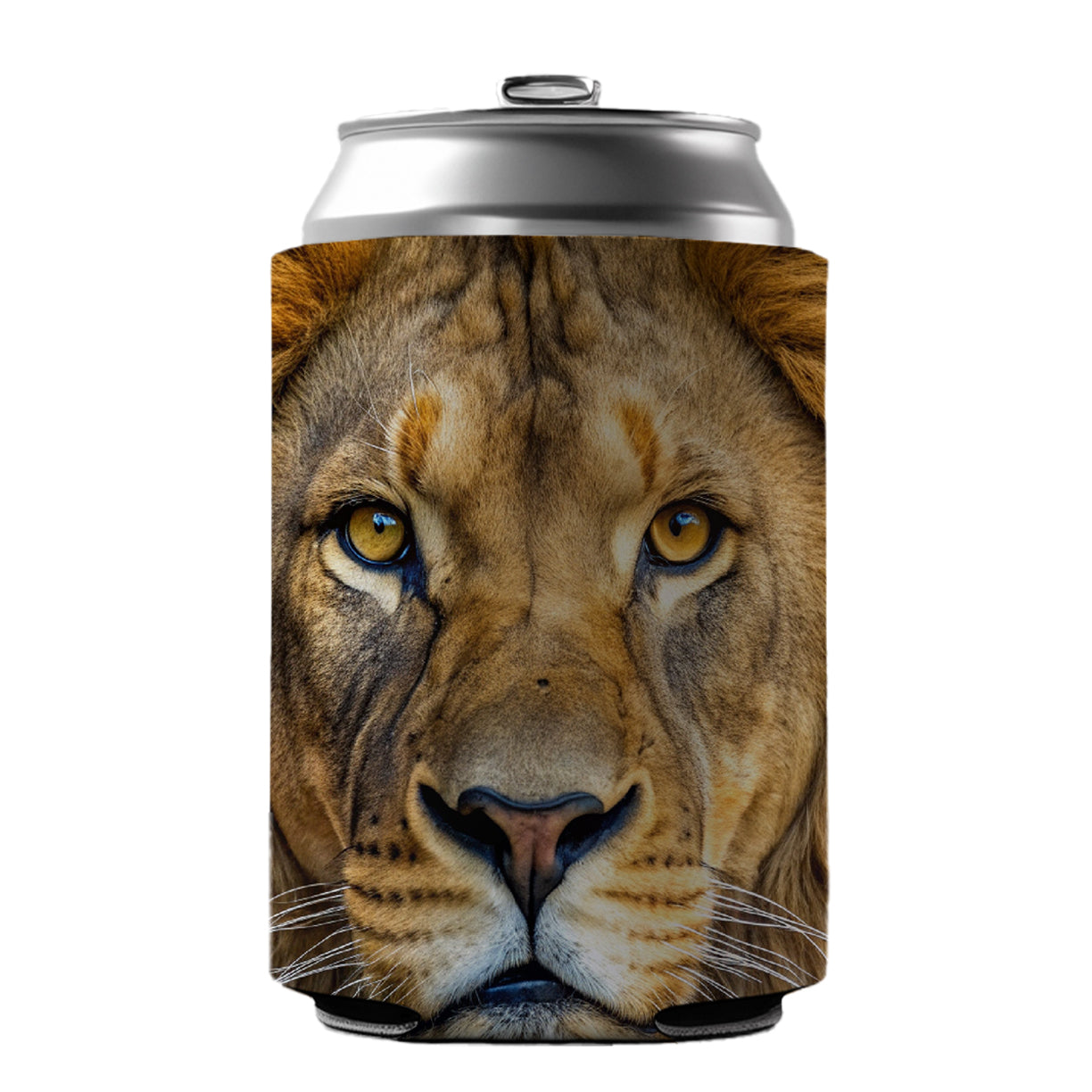 Lion Face Can Cooler Beer Soda Drink Insulated Holder Sleeve Hugger