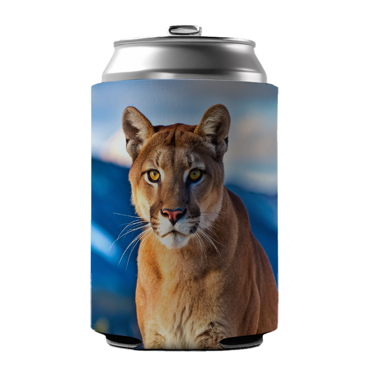 Mountain Lion Cougar Can Cooler Beer Soda Drink Insulated Holder Sleeve Hugger