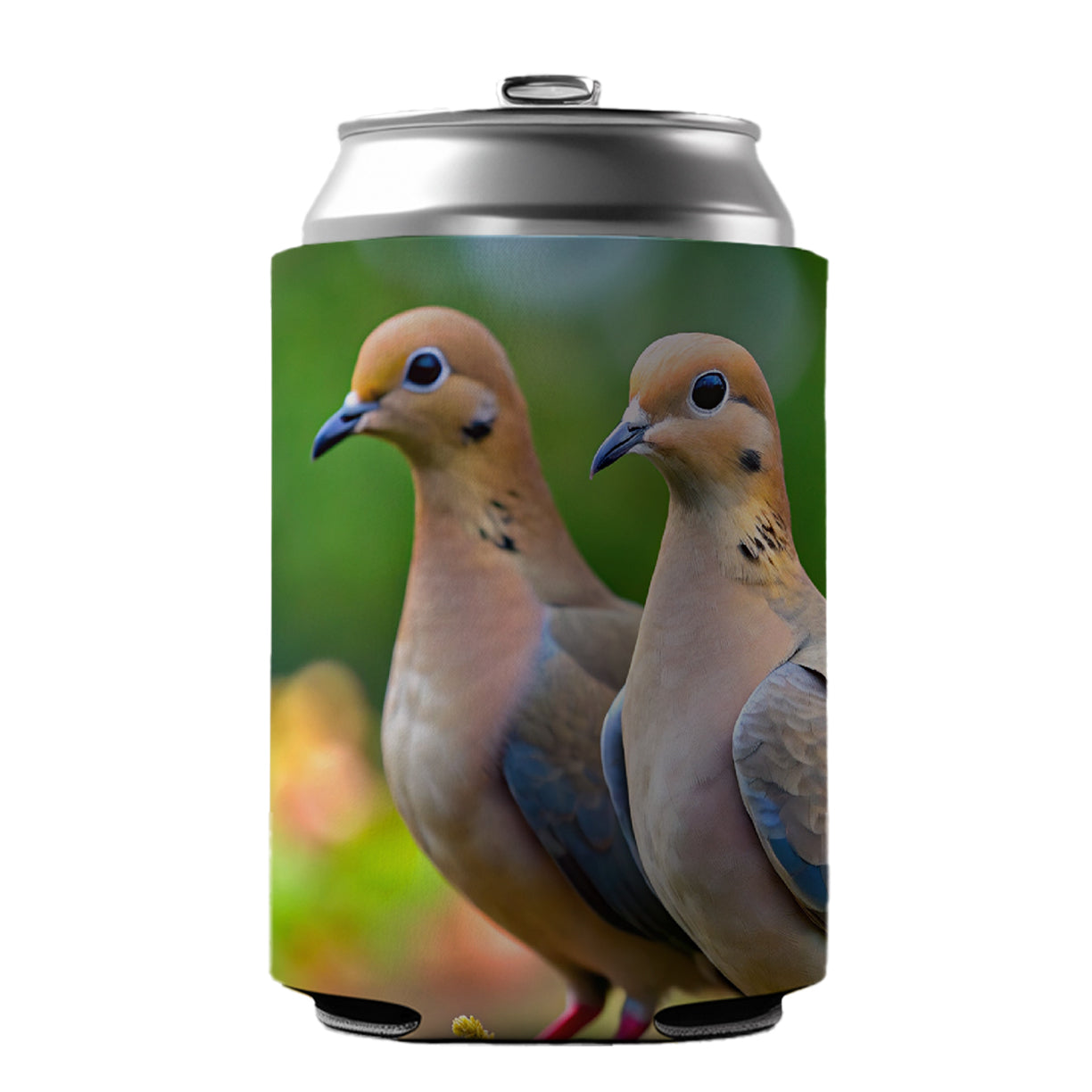 Mourning Doves Backyard Bird Can Cooler Beer Soda Drink Insulated Holder Sleeve Hugger