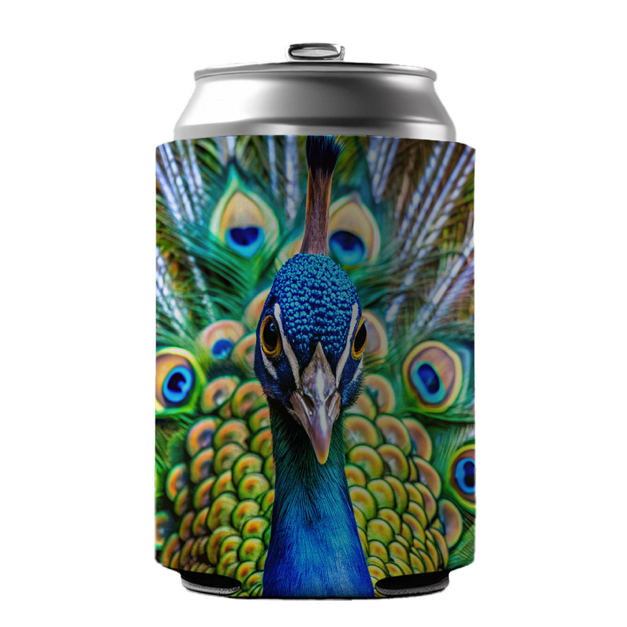 Peacock Can Cooler Beer Soda Drink Insulated Holder Sleeve Hugger
