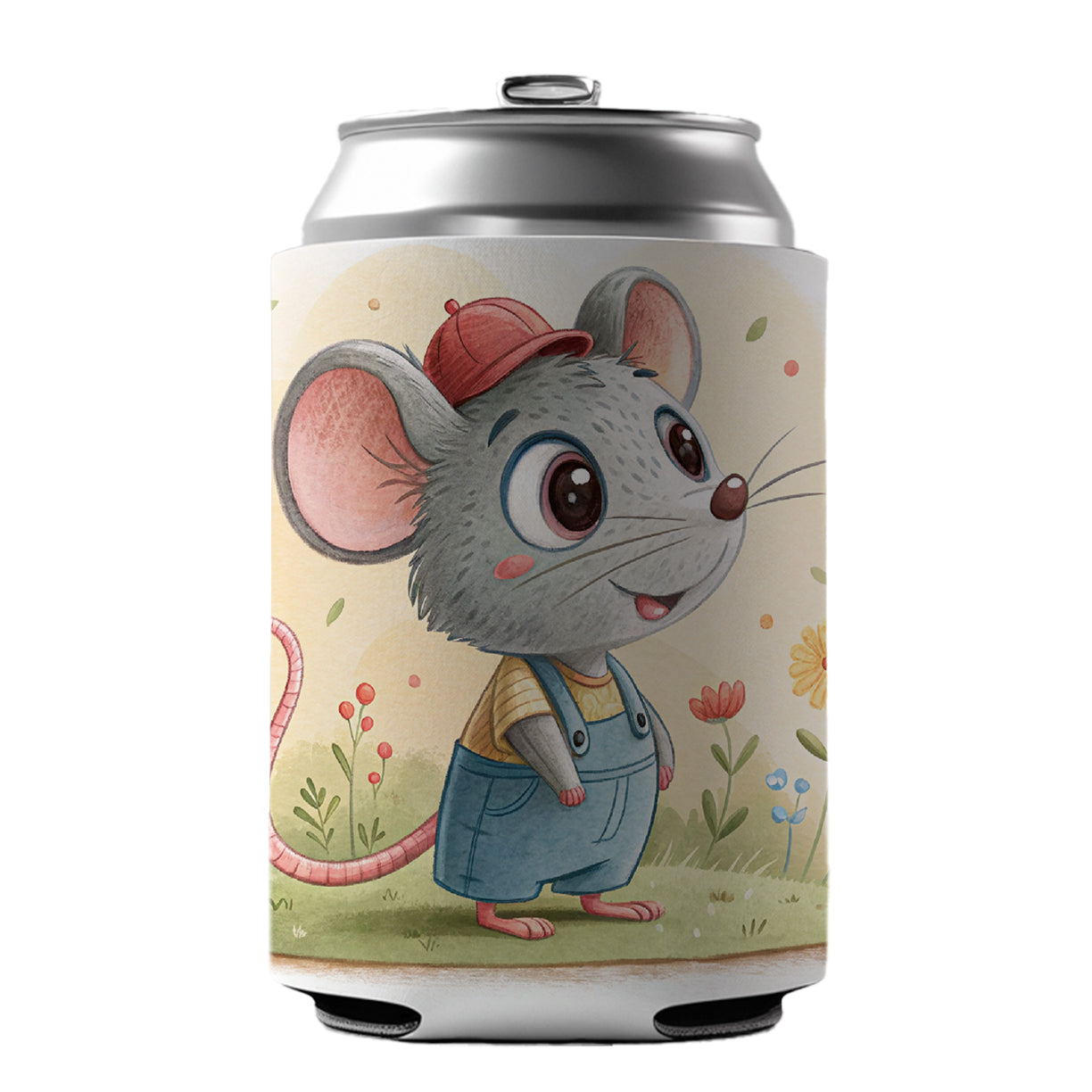 Rat Children's Illustration Style Can Cooler Beer Soda Drink Insulated Holder Sleeve Hugger