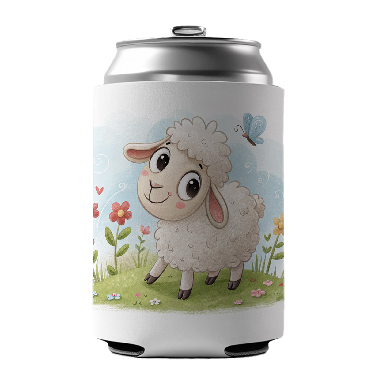 Sheep Lamb Children's Illustration Style Can Cooler Beer Soda Drink Insulated Holder Sleeve Hugger
