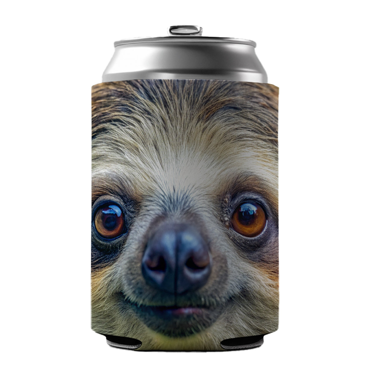 Sloth Face Can Cooler Beer Soda Drink Insulated Holder Sleeve Hugger