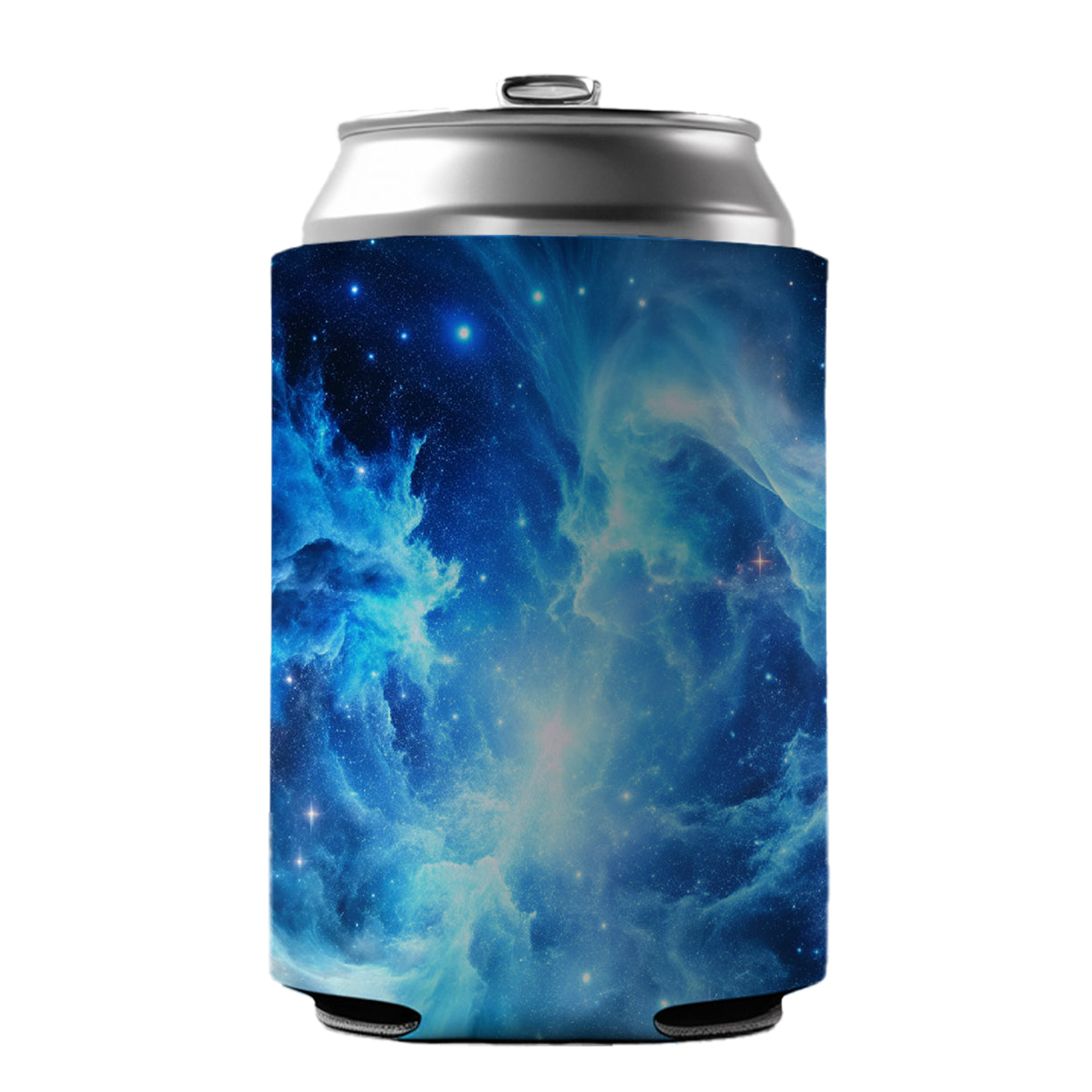 Space Galaxy Nebula Blue White Can Cooler Beer Soda Drink Insulated Holder Sleeve Hugger
