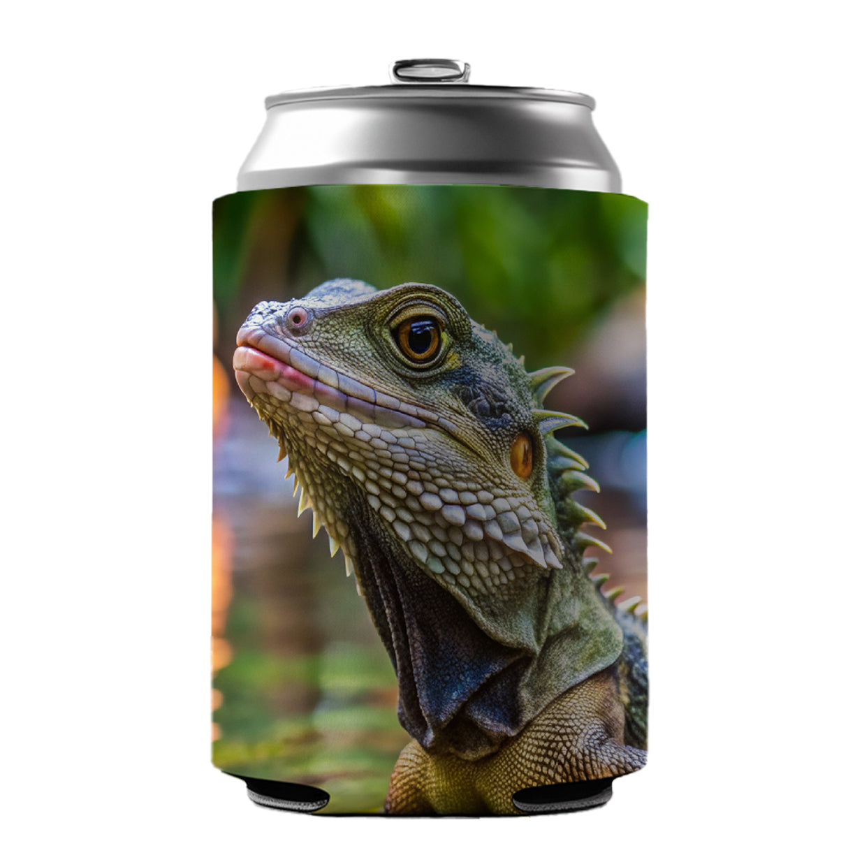 Water Dragon Lizard Reptile Can Cooler Beer Soda Drink Insulated Holder Sleeve Hugger