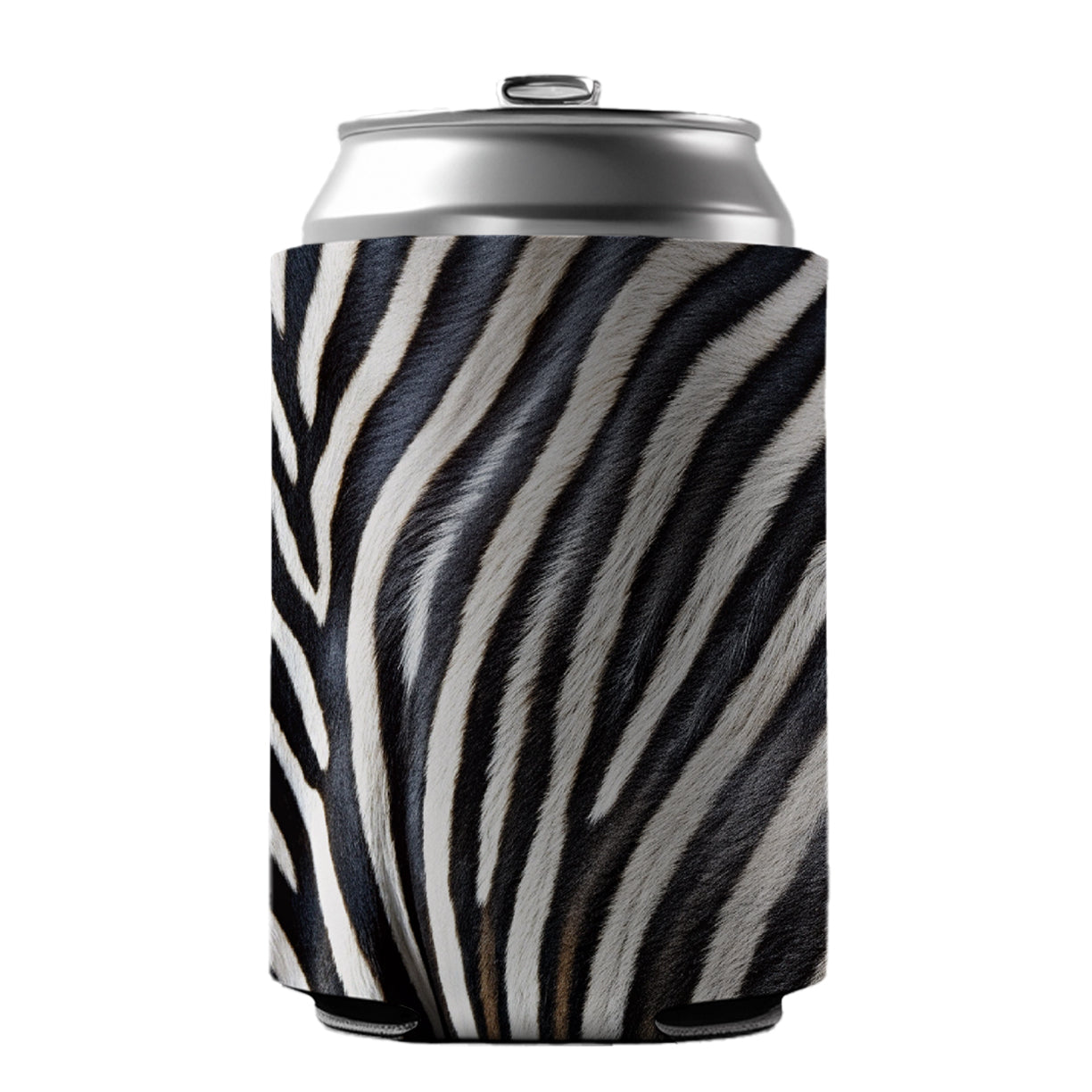 Zebra Black and White Stripes Pattern Can Cooler Beer Soda Drink Insulated Holder Sleeve Hugger