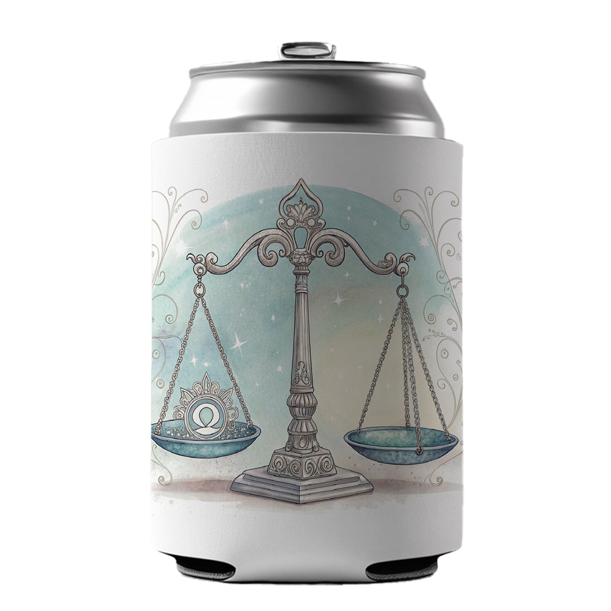 Zodiac Horoscope Symbol Libra Scales Can Cooler Beer Soda Drink Insulated Holder Sleeve Hugger
