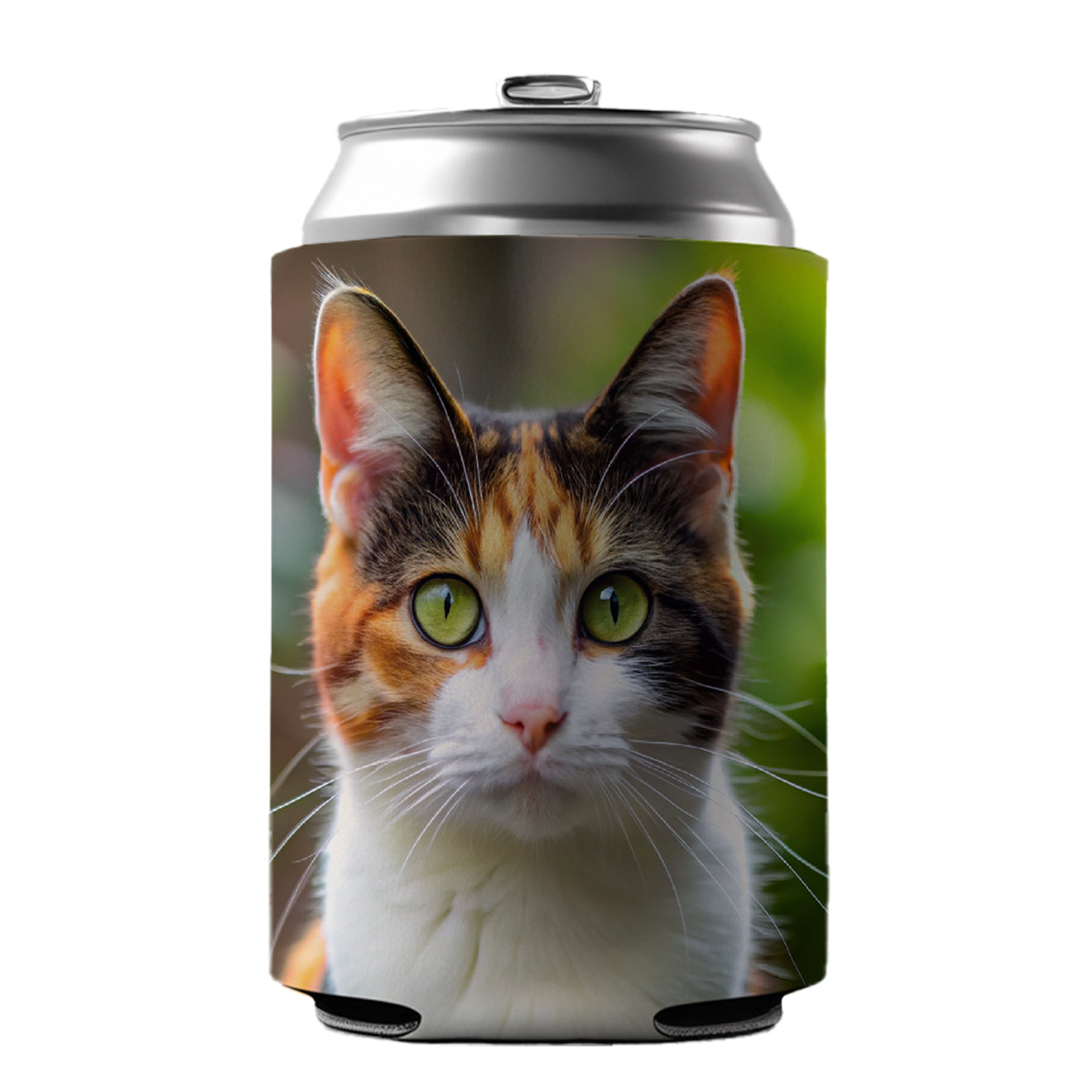 Calico Cat Photo Can Cooler Beer Soda Drink Insulated Holder Sleeve Hugger