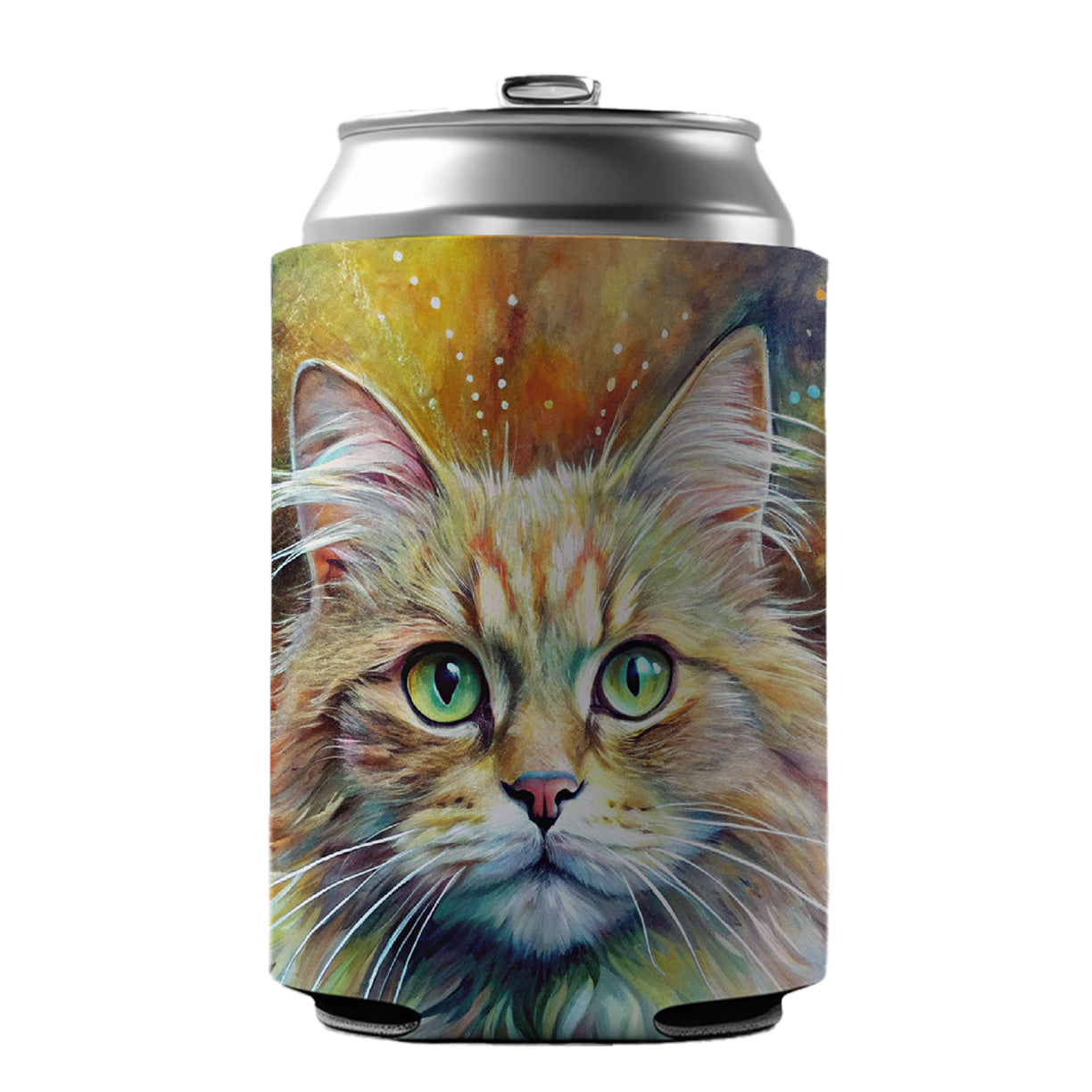 Persian Cat Abstract Art Can Cooler Beer Soda Drink Insulated Holder Sleeve Hugger