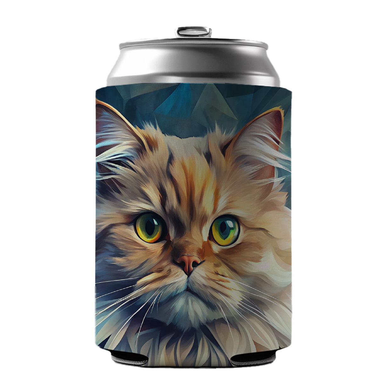 Persian Cat Contemporary Art Can Cooler Beer Soda Drink Insulated Holder Sleeve Hugger