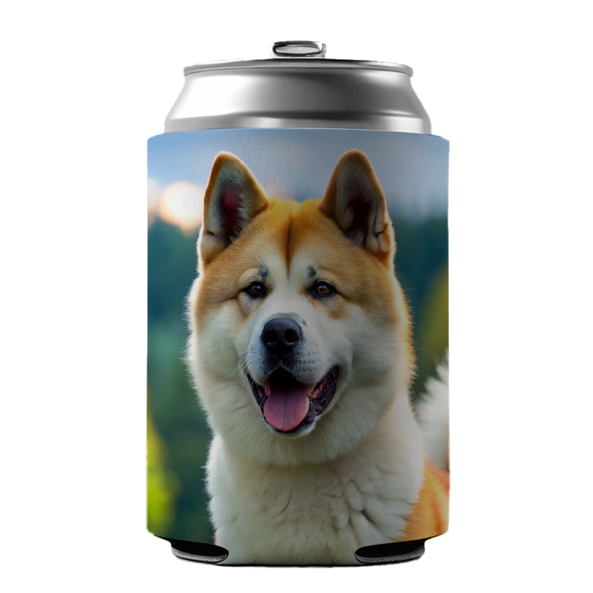 Akita Dog Photo Can Cooler Beer Soda Drink Insulated Holder Sleeve Hugger