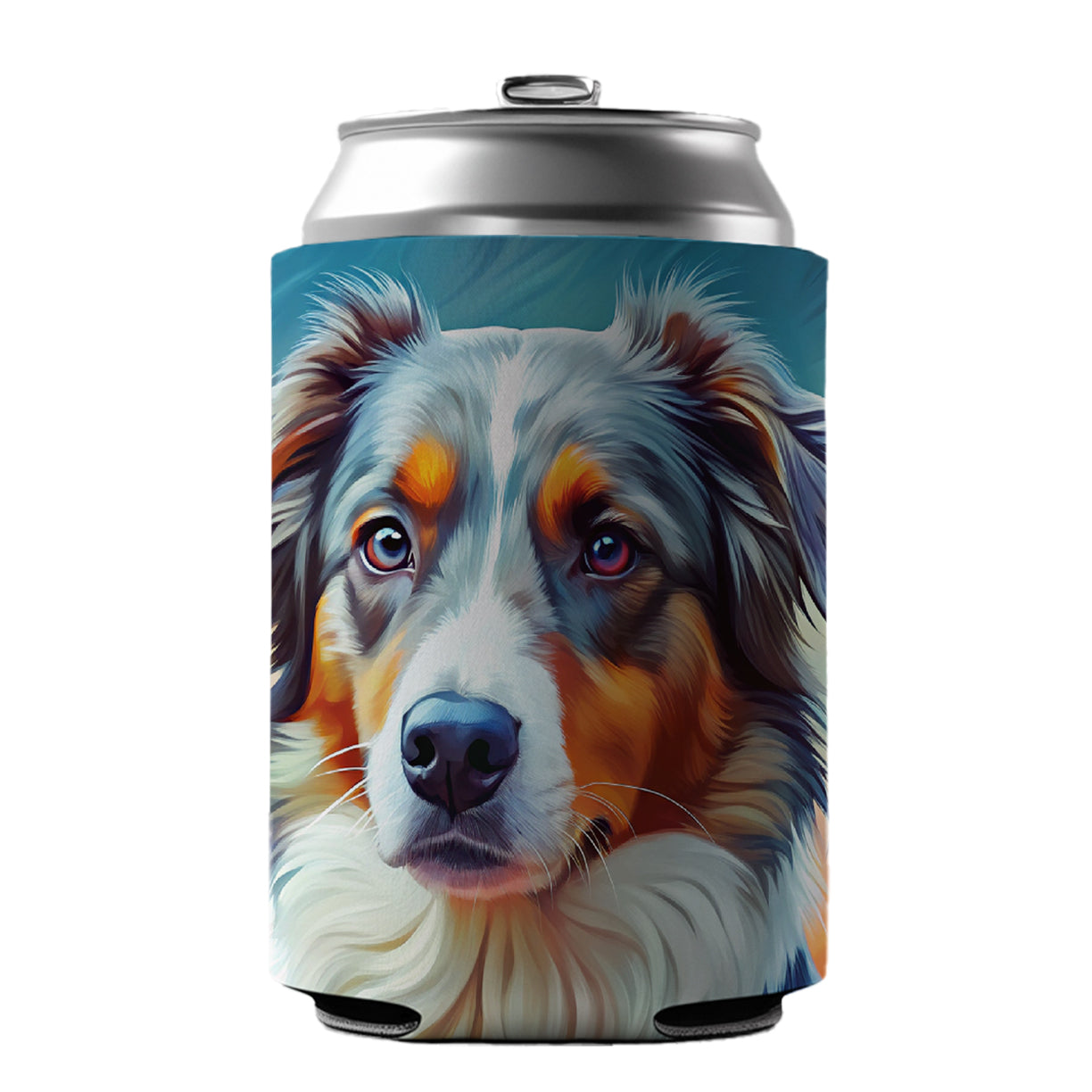 Australian Shepherd Dog Pop Art Can Cooler Beer Soda Drink Insulated Holder Sleeve Hugger