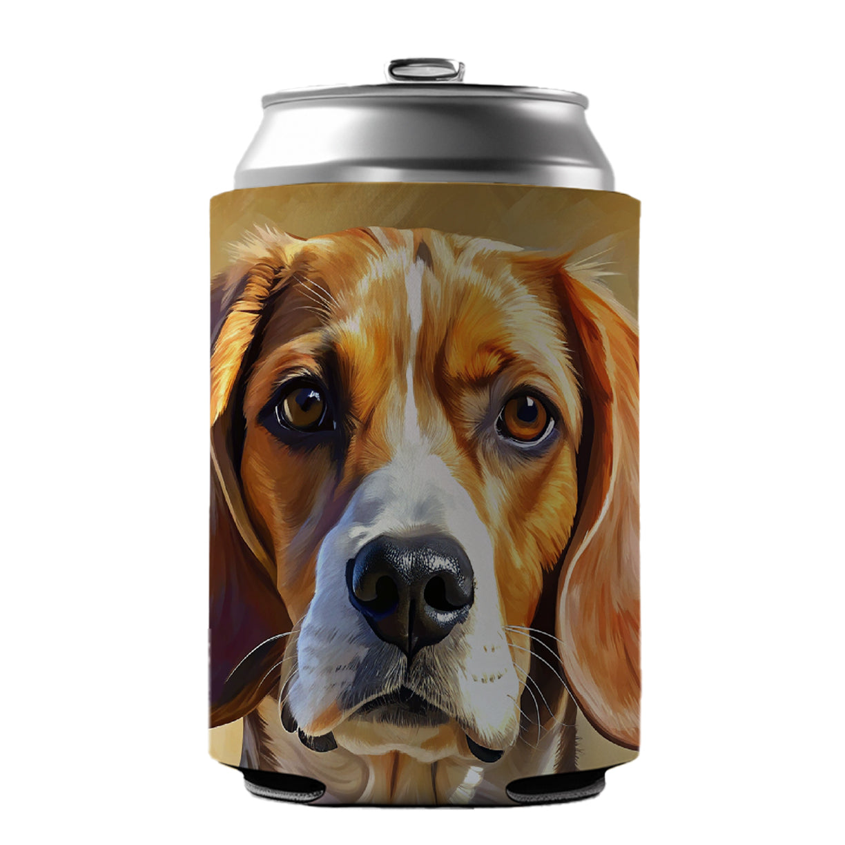 Beagle Dog Illustration Can Cooler Beer Soda Drink Insulated Holder Sleeve Hugger