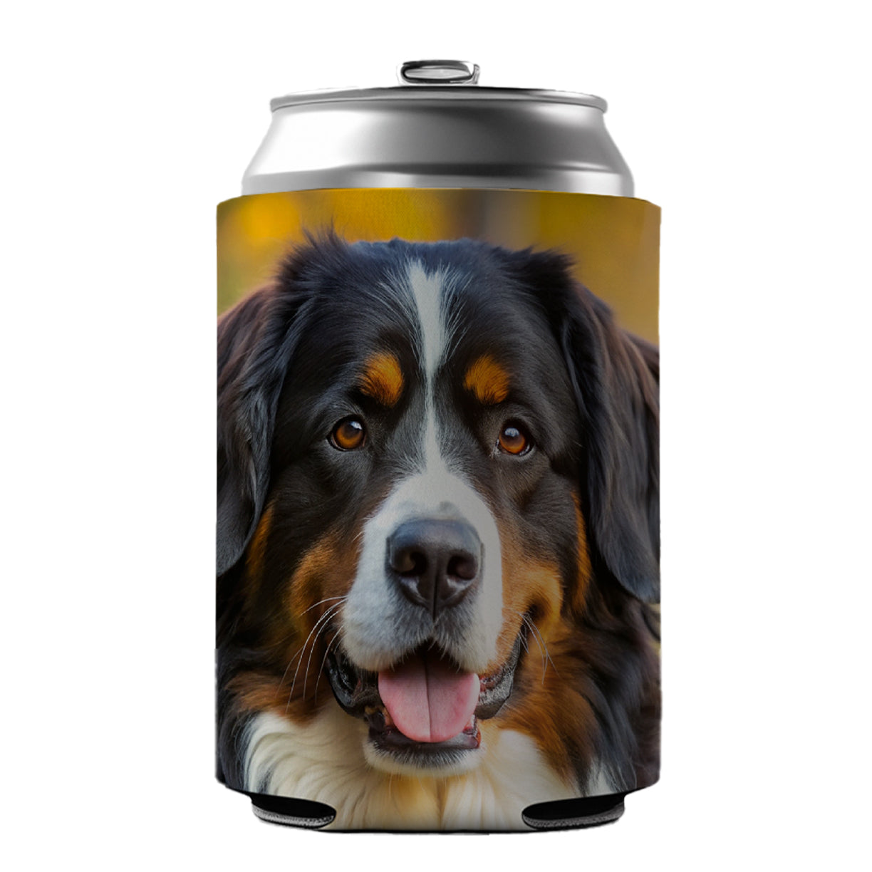 Bernese Mountain Dog Photo Can Cooler Beer Soda Drink Insulated Holder Sleeve Hugger