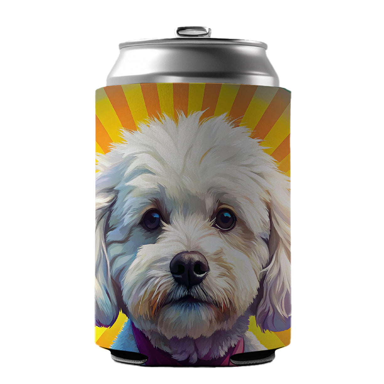 Bichon Frise Dog Pop Art Can Cooler Beer Soda Drink Insulated Holder Sleeve Hugger