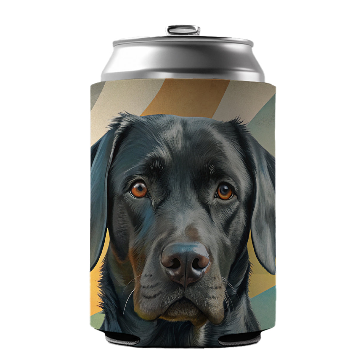 Black Labrador Retriever Dog Contemporary Art Can Cooler Beer Soda Drink Insulated Holder Sleeve Hugger