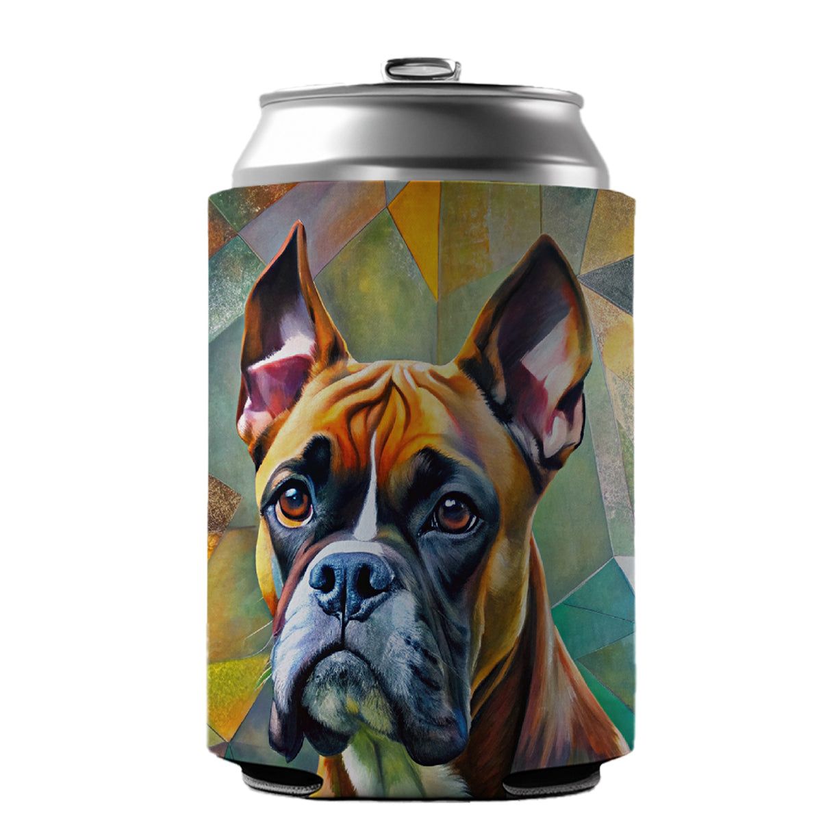 Boxer Dog Abstract Art Can Cooler Beer Soda Drink Insulated Holder Sleeve Hugger