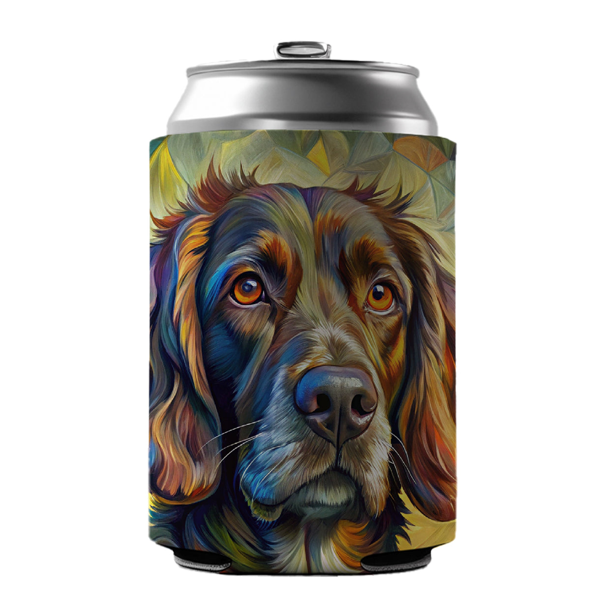 Boykin Spaniel Dog Abstract Art Can Cooler Beer Soda Drink Insulated Holder Sleeve Hugger