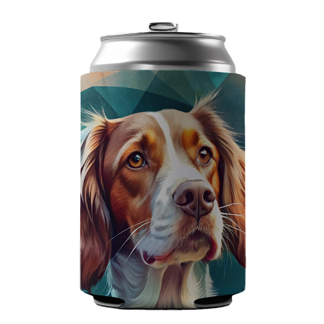 Brittany Spaniel Dog Contemporary Art Can Cooler Beer Soda Drink Insulated Holder Sleeve Hugger