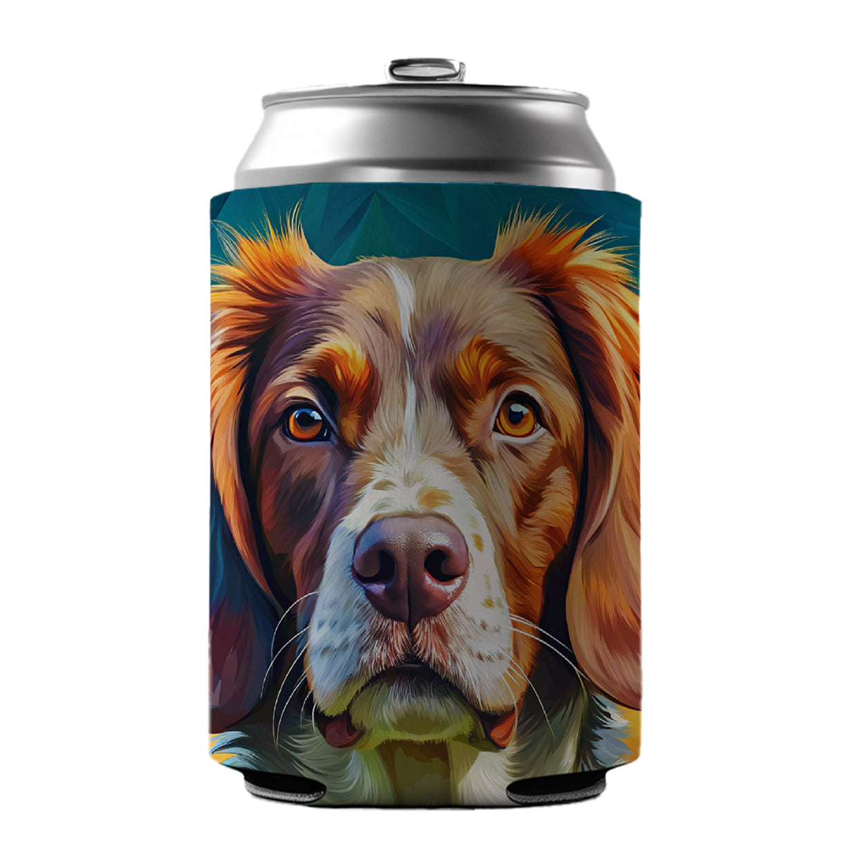 Brittany Spaniel Dog Pop Art Can Cooler Beer Soda Drink Insulated Holder Sleeve Hugger