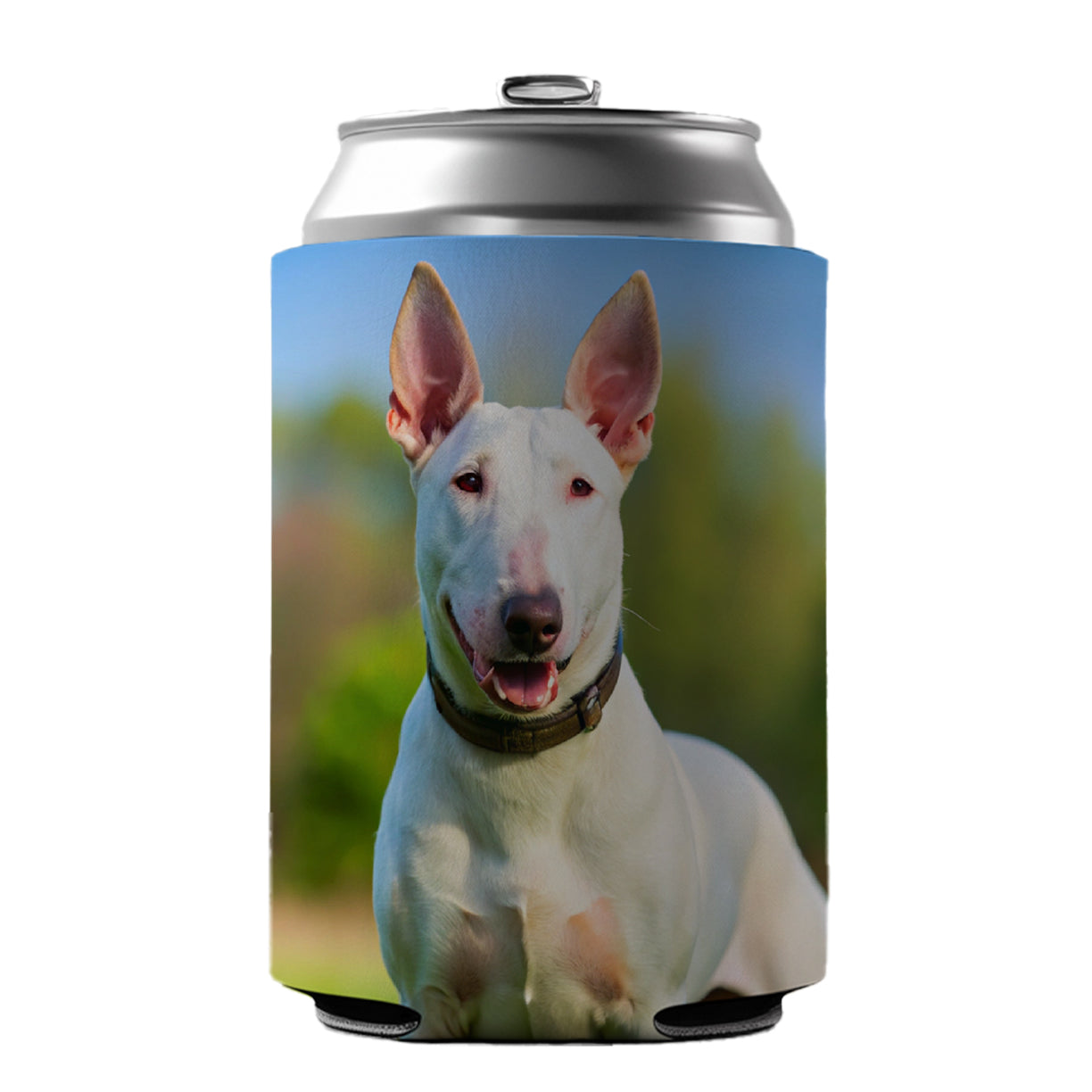 Bull Terrier Dog Photo Can Cooler Beer Soda Drink Insulated Holder Sleeve Hugger