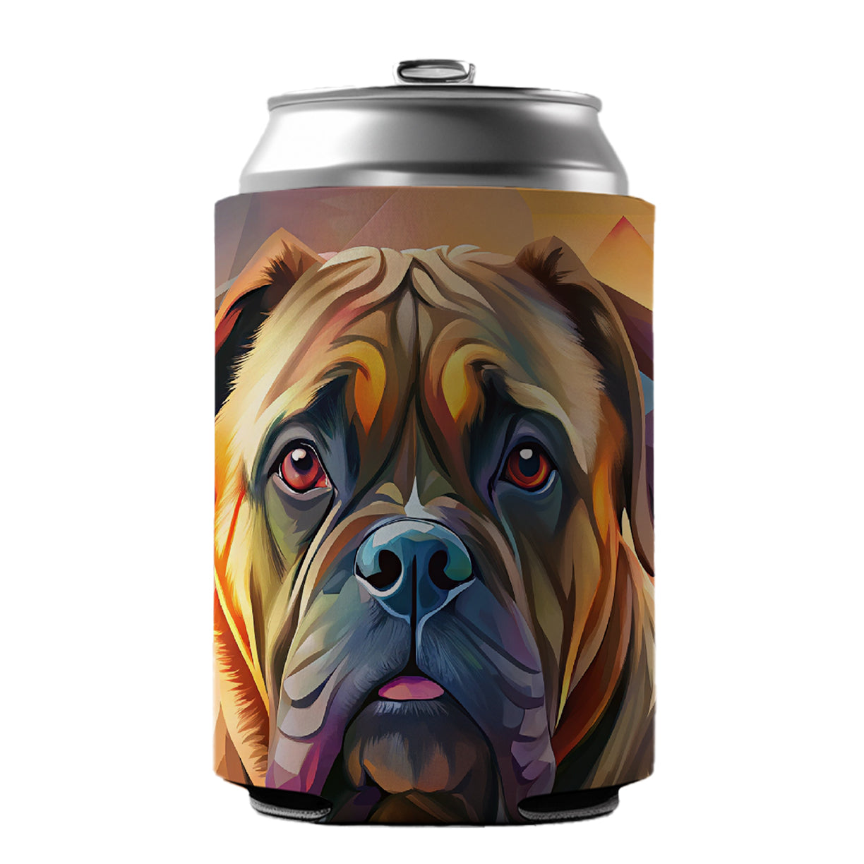 Bullmastiff Dog Contemporary Art Can Cooler Beer Soda Drink Insulated Holder Sleeve Hugger