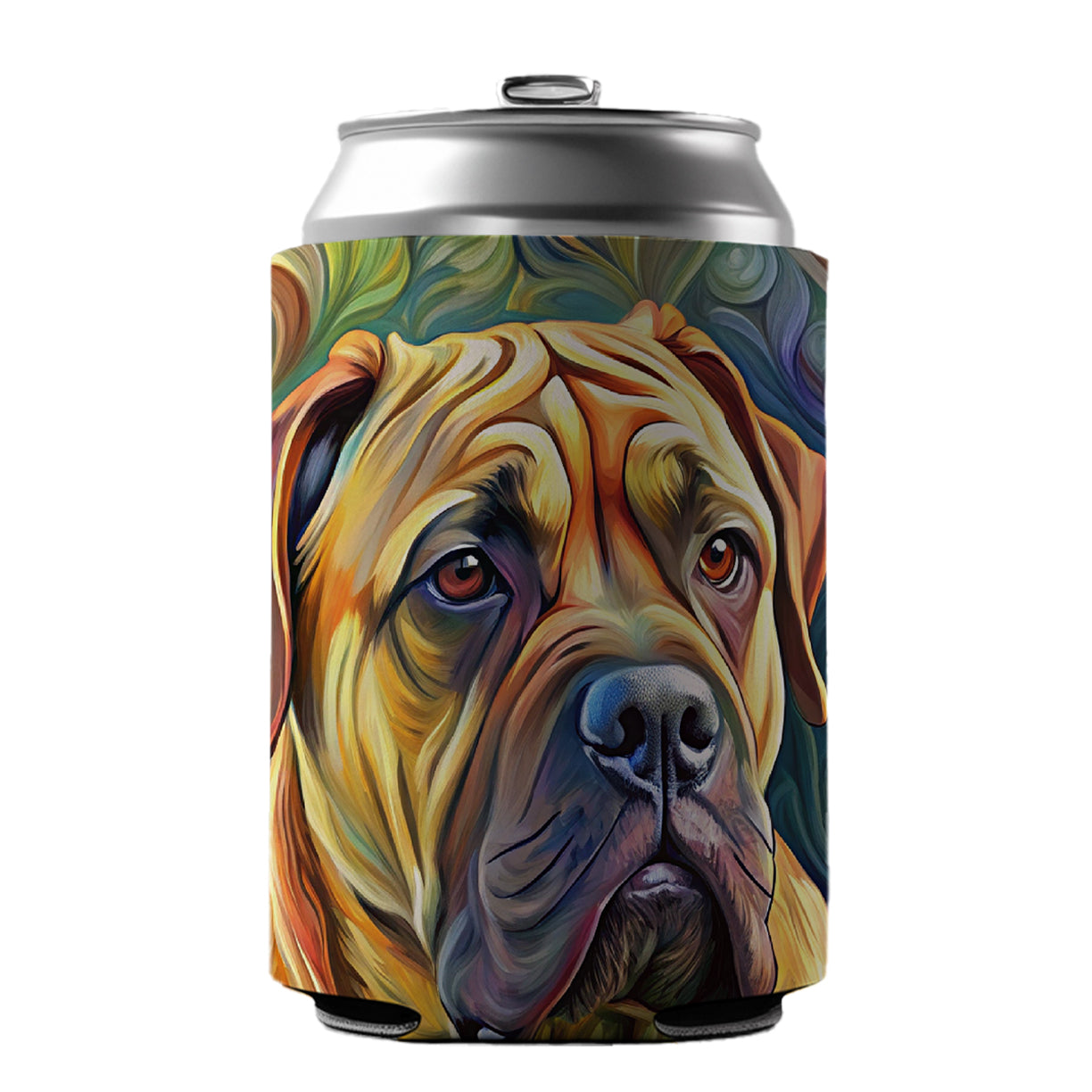 Bullmastiff Dog Expressionism Art Can Cooler Beer Soda Drink Insulated Holder Sleeve Hugger