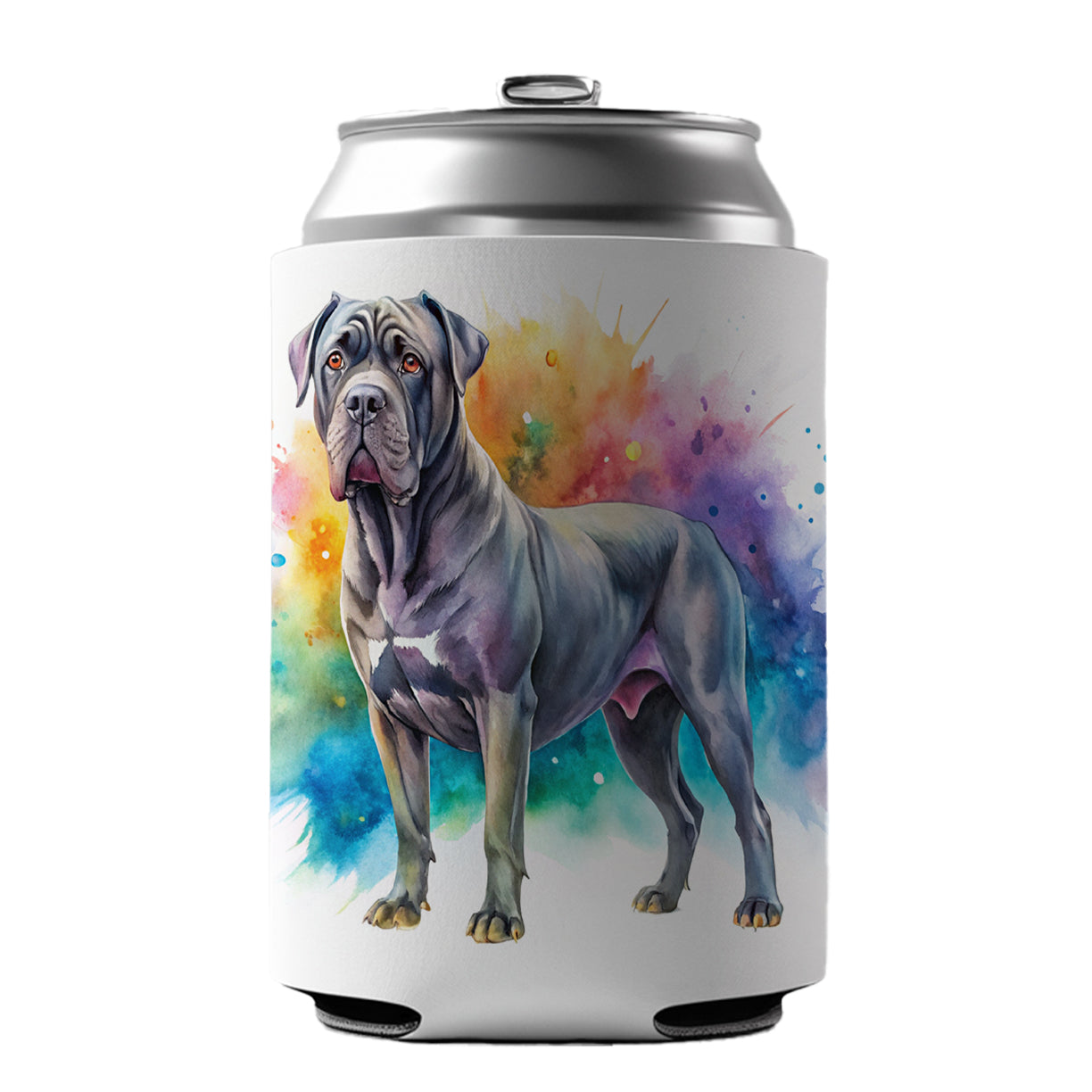 Cane Corso Dog Watercolor Style Can Cooler Beer Soda Drink Insulated Holder Sleeve Hugger