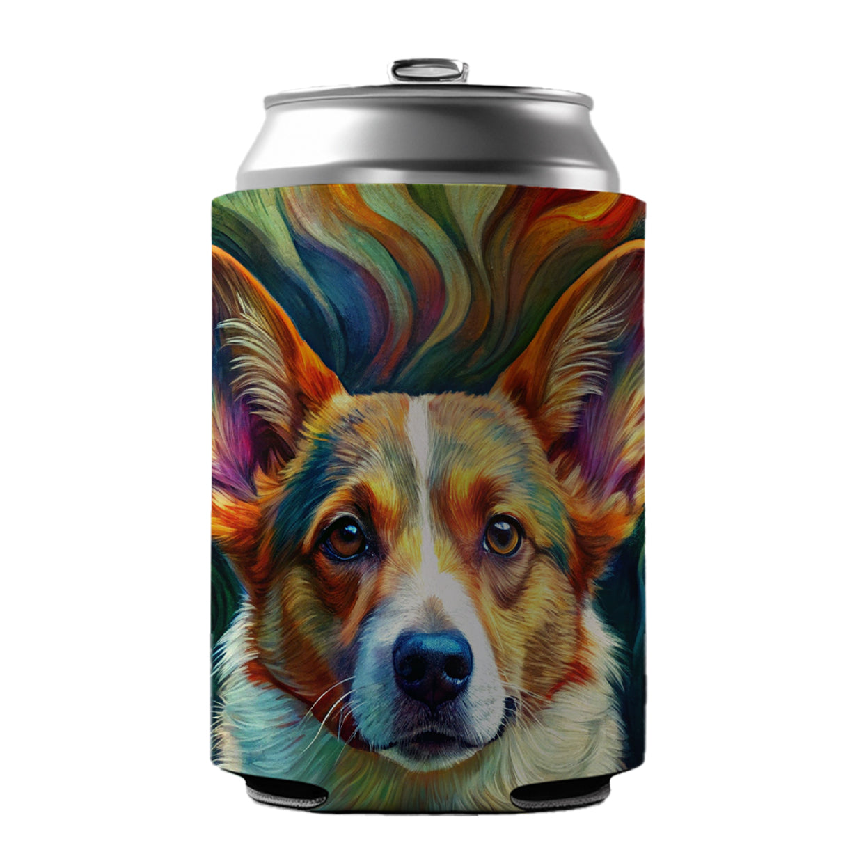 Cardigan Welsh Corgi Dog Abstract Art Can Cooler Beer Soda Drink Insulated Holder Sleeve Hugger