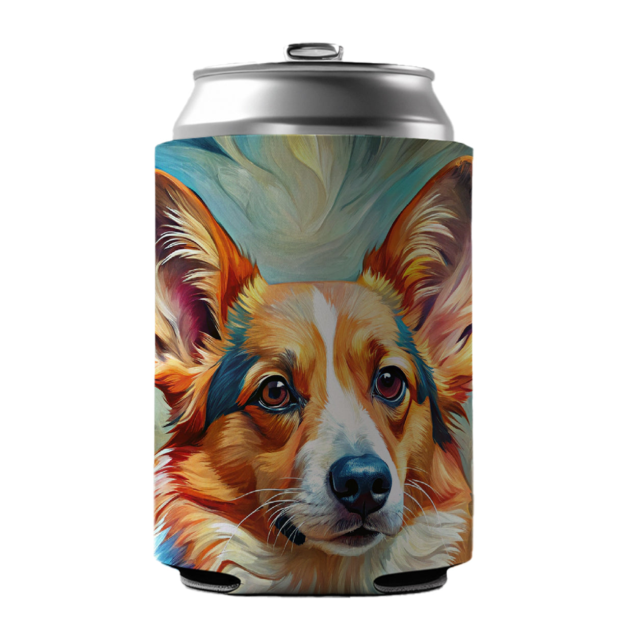 Cardigan Welsh Corgi Dog Expressionism Art Can Cooler Beer Soda Drink Insulated Holder Sleeve Hugger