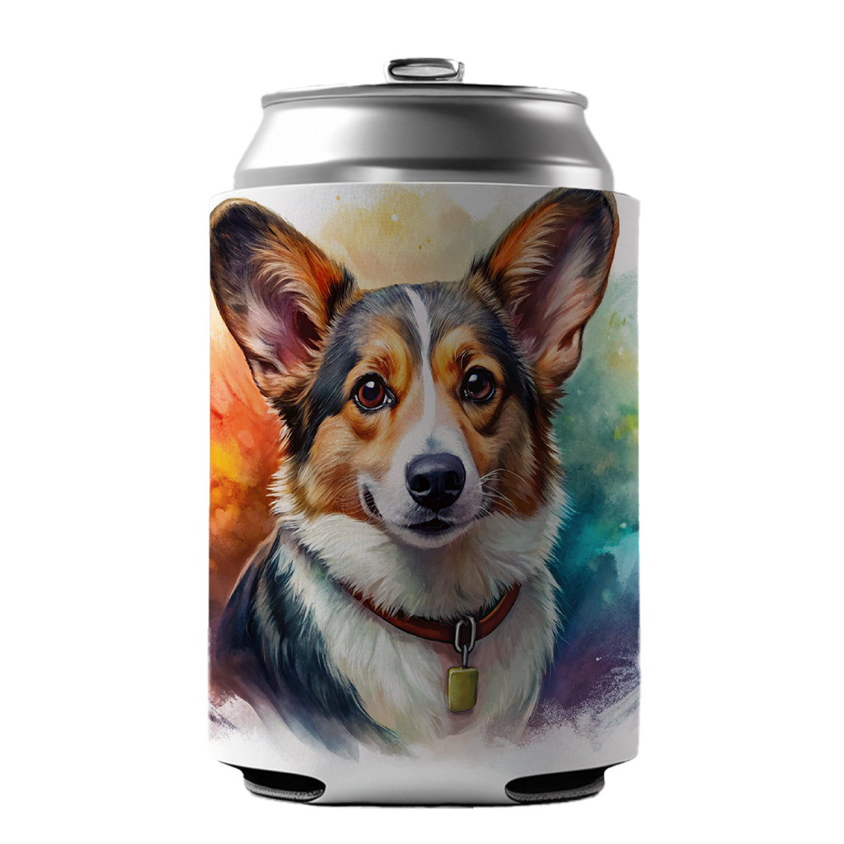 Cardigan Welsh Corgi Dog Illustration Can Cooler Beer Soda Drink Insulated Holder Sleeve Hugger