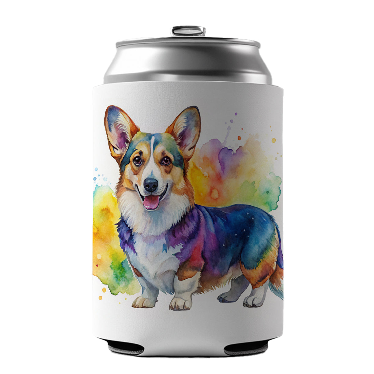 Cardigan Welsh Corgi Dog Watercolor Style Can Cooler Beer Soda Drink Insulated Holder Sleeve Hugger