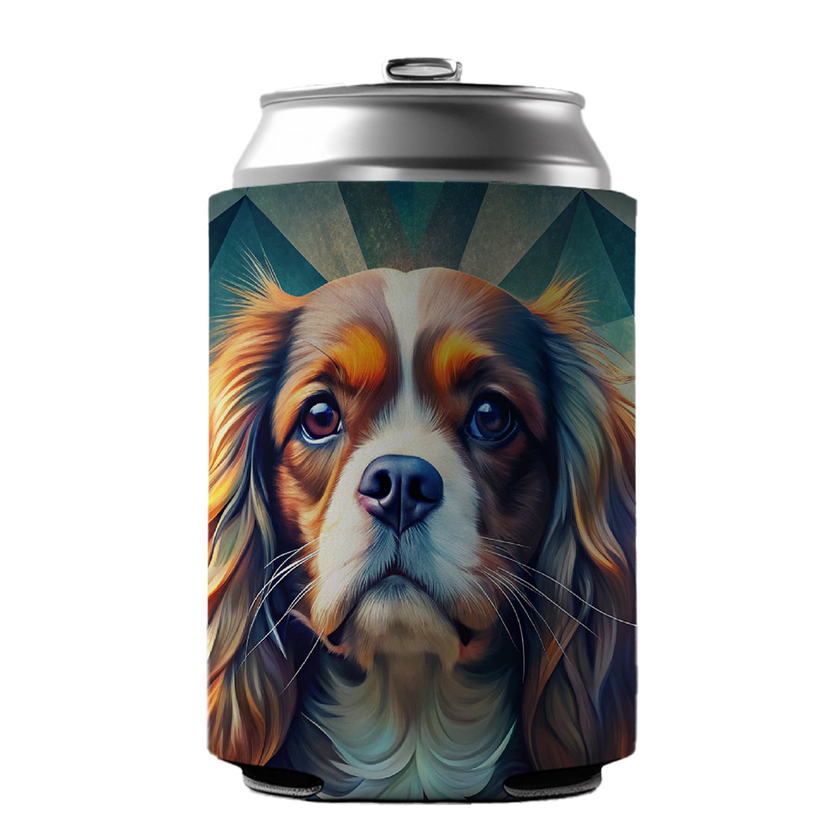 Cavalier King Charles Spaniel Abstract Stylized Art Can Cooler Beer Soda Drink Insulated Holder Sleeve Hugger