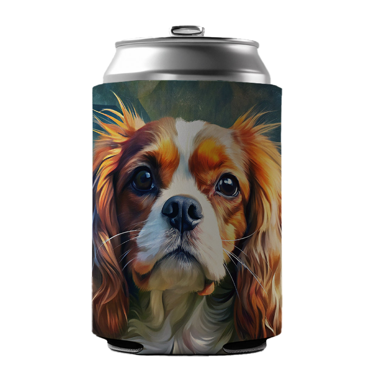 Cavalier King Charles Spaniel Dog Abstract Art Can Cooler Beer Soda Drink Insulated Holder Sleeve Hugger