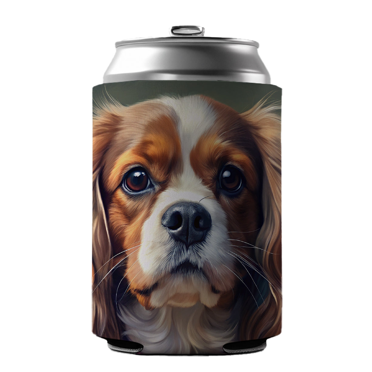 Cavalier King Charles Spaniel Dog Illustration Can Cooler Beer Soda Drink Insulated Holder Sleeve Hugger