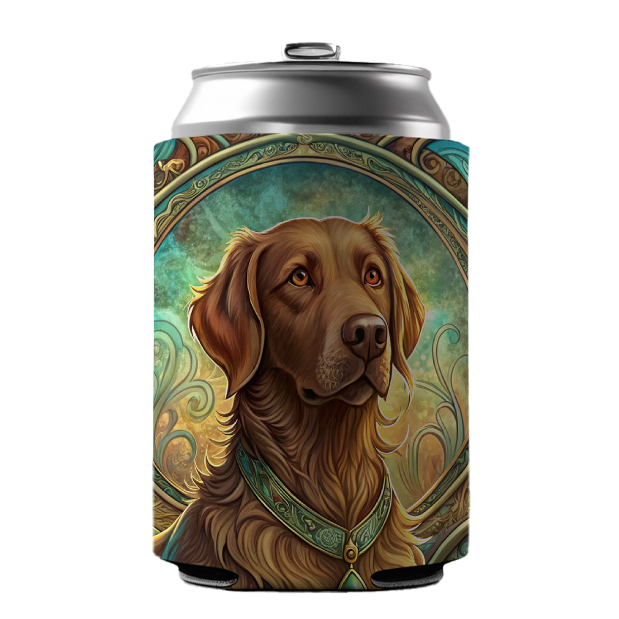 Chesapeake Bay Retriever Dog Art Nouveau Can Cooler Beer Soda Drink Insulated Holder Sleeve Hugger