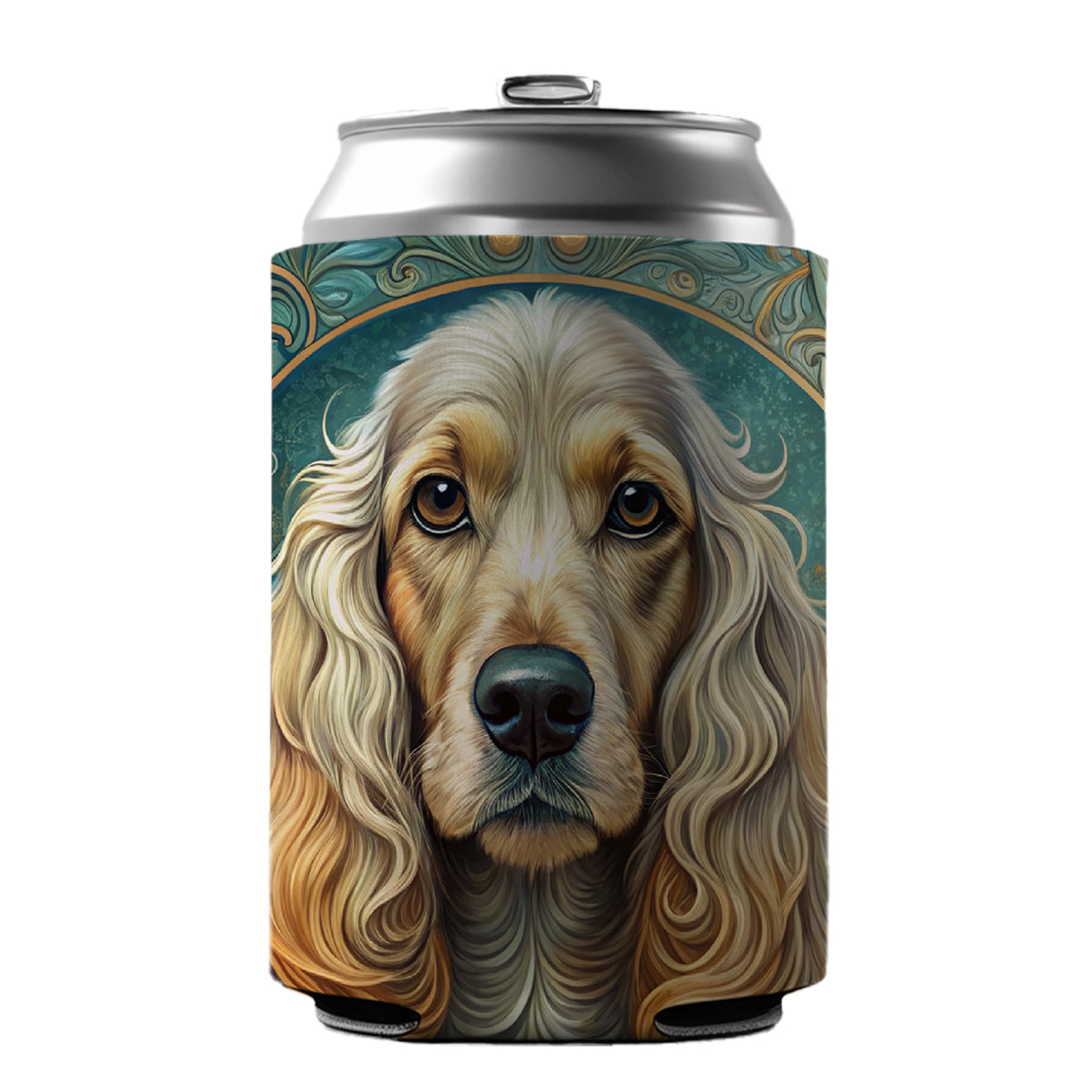 Cocker Spaniel Dog Art Nouveau Can Cooler Beer Soda Drink Insulated Holder Sleeve Hugger