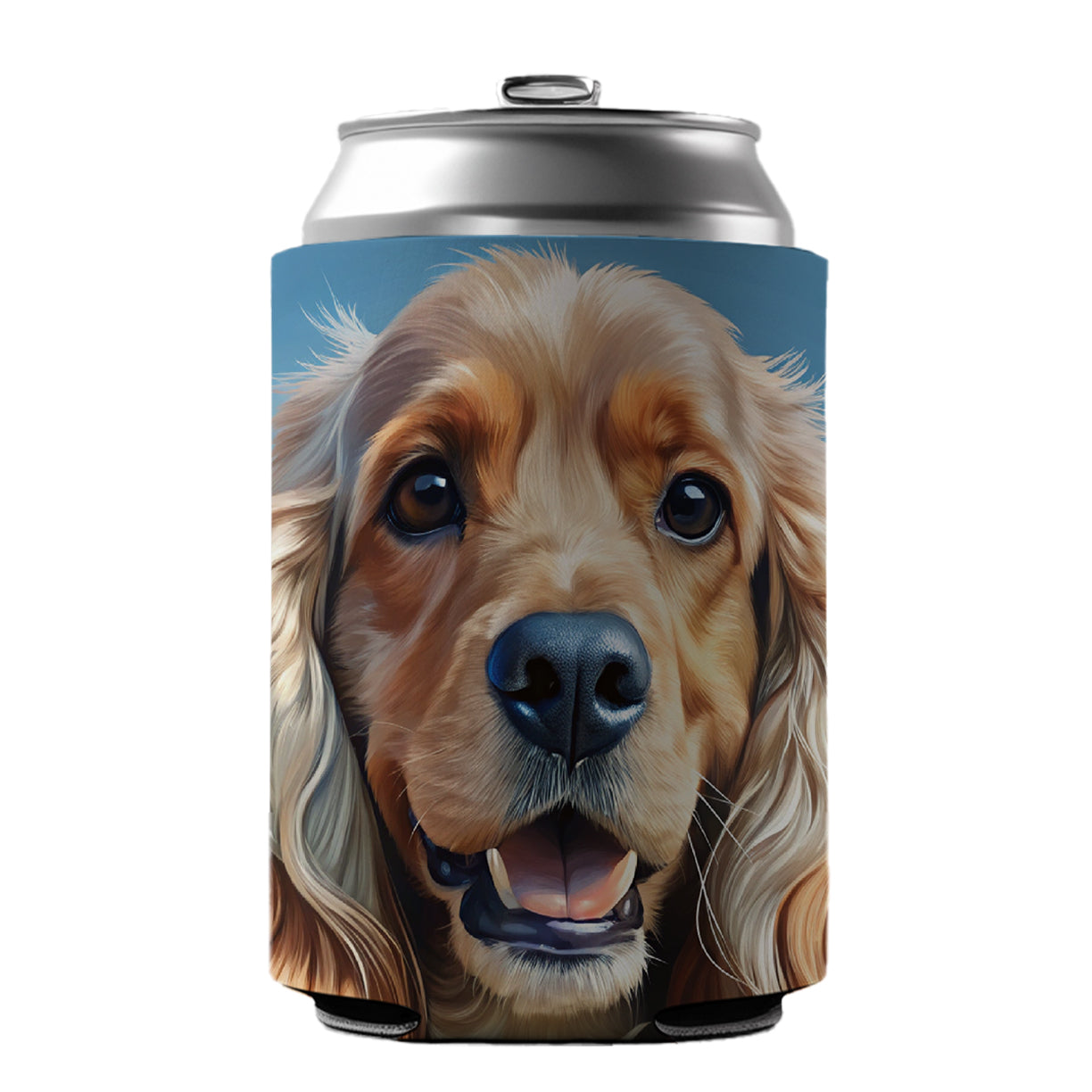 Cocker Spaniel Dog Illustration Can Cooler Beer Soda Drink Insulated Holder Sleeve Hugger