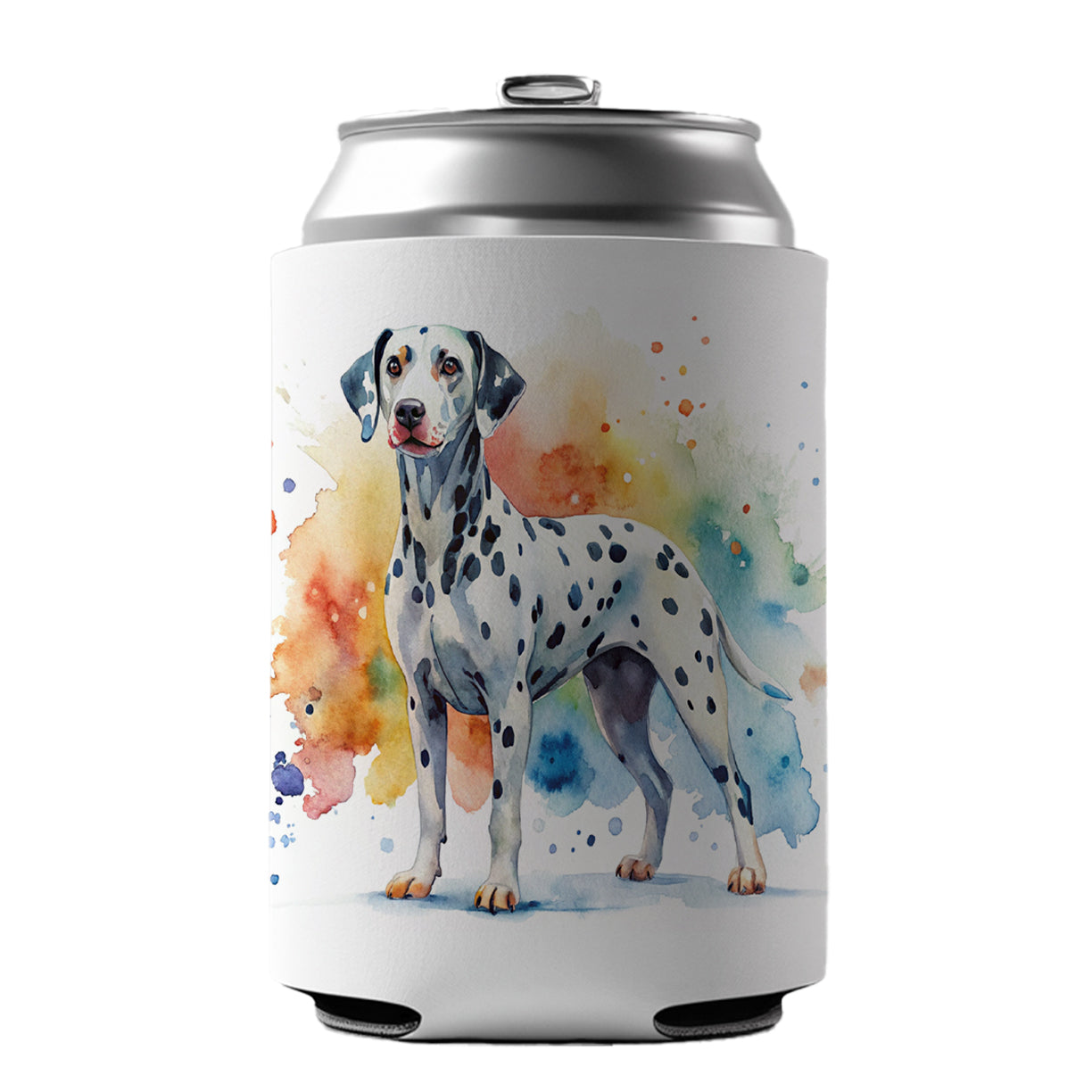Dalmatian Dog Watercolor Style Can Cooler Beer Soda Drink Insulated Holder Sleeve Hugger