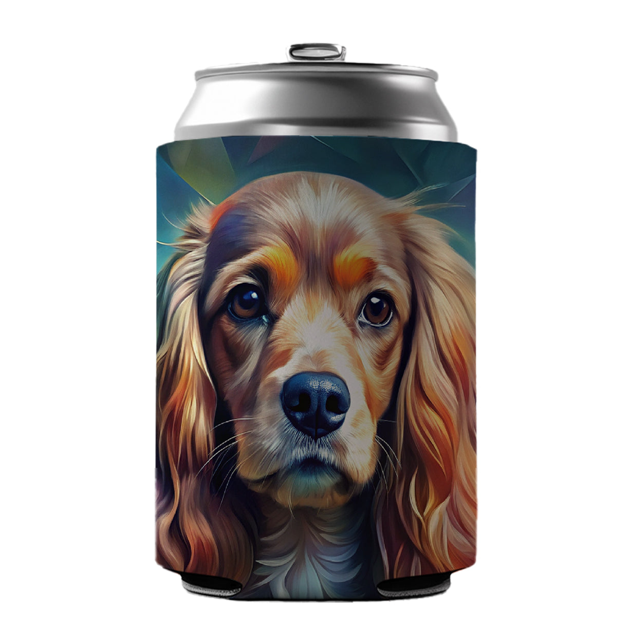 English Cocker Spaniel Dog Abstract Stylized Art Can Cooler Beer Soda Drink Insulated Holder Sleeve Hugger