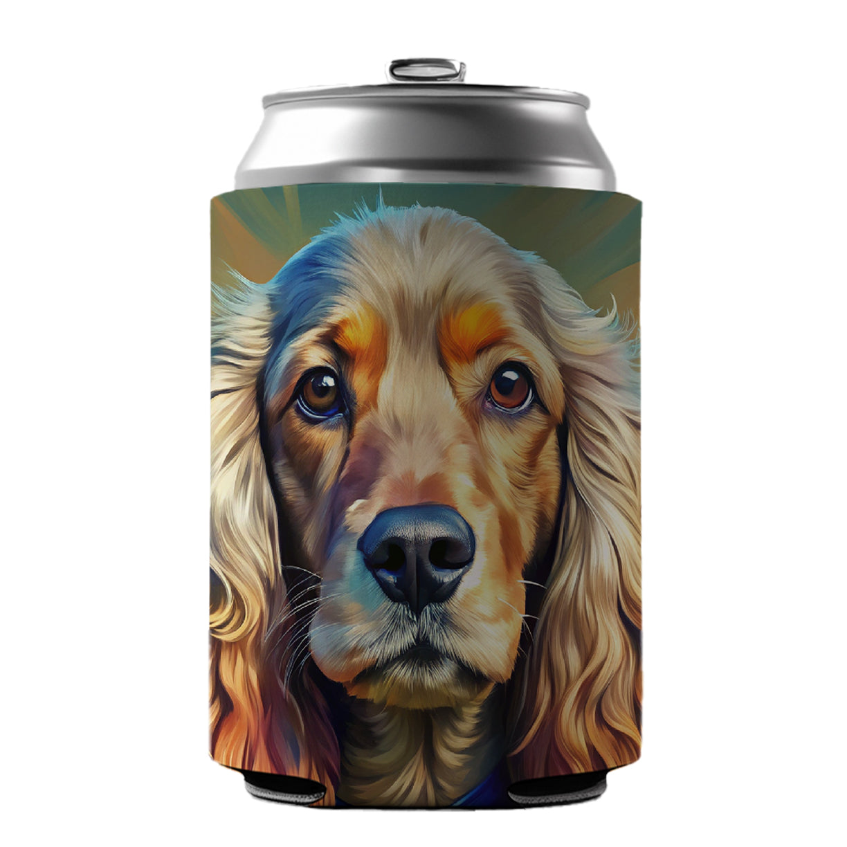 English Cocker Spaniel Dog Expressionism Art Can Cooler Beer Soda Drink Insulated Holder Sleeve Hugger