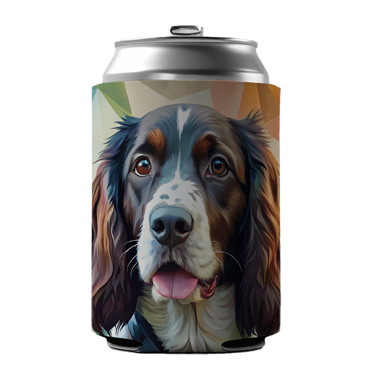 English Springer Spaniel Dog Contemporary Art Can Cooler Beer Soda Drink Insulated Holder Sleeve Hugger