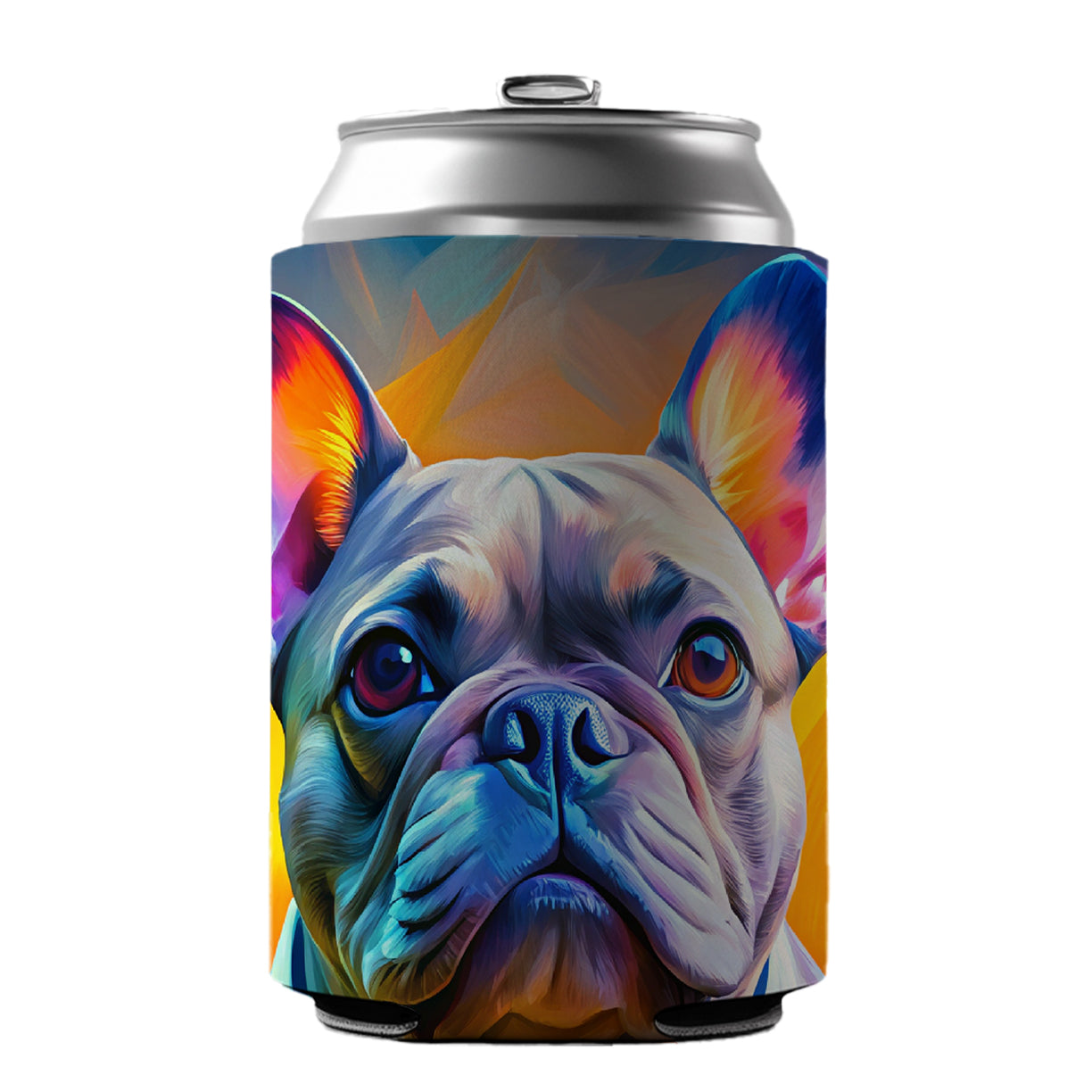 French Bulldog Frenchie Dog Pop Art Can Cooler Beer Soda Drink Insulated Holder Sleeve Hugger