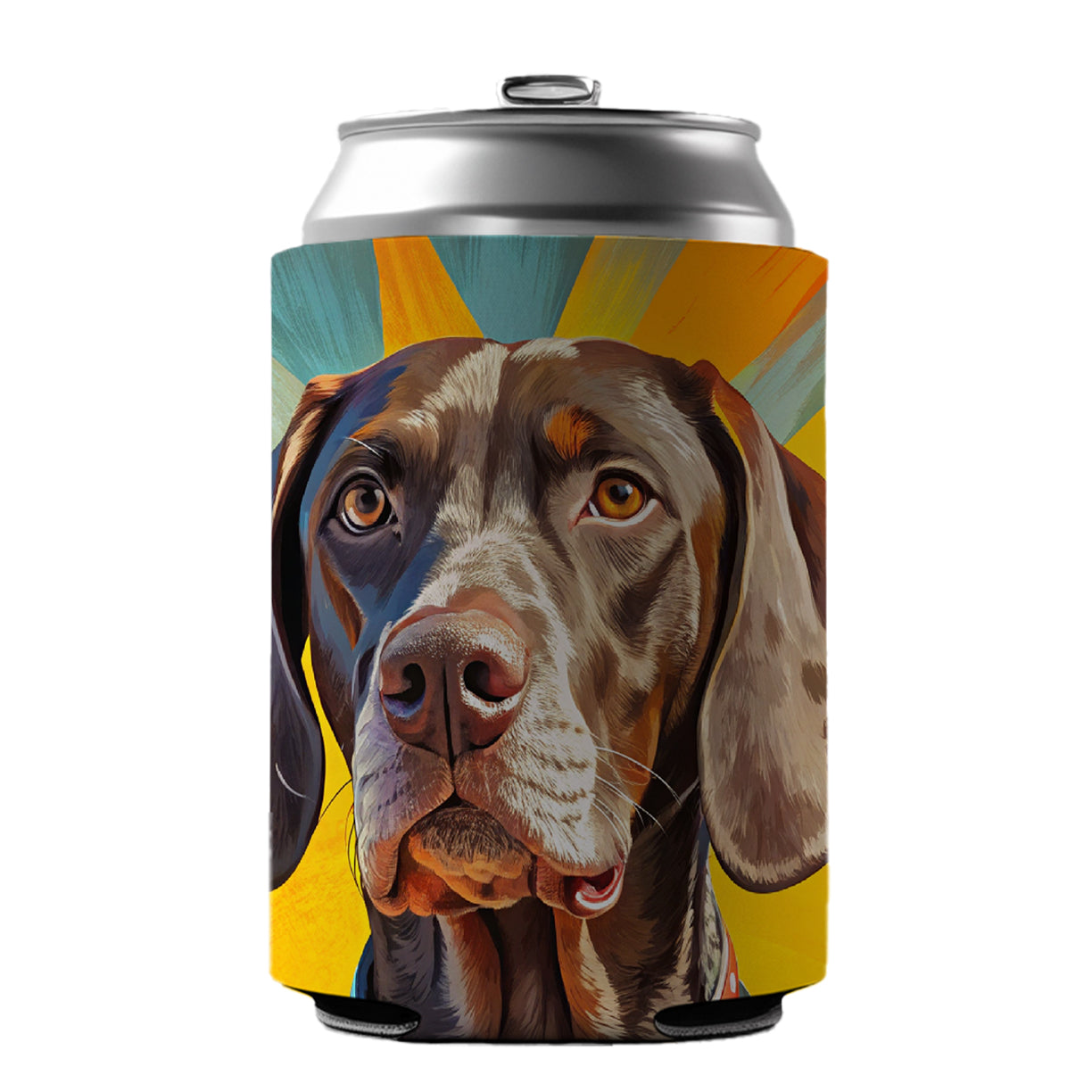 German Shorthaired Pointer Dog Pop Art Can Cooler Beer Soda Drink Insulated Holder Sleeve Hugger